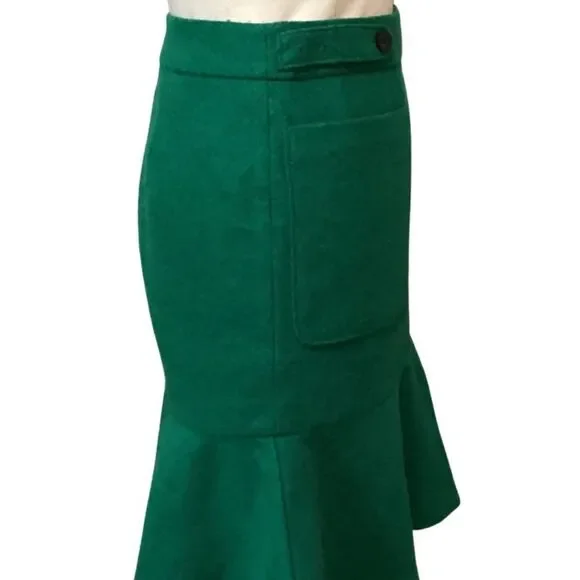 Anthropologie | Maeve | Green Wool Blend Skirt | 4 - Picture 7 of 12